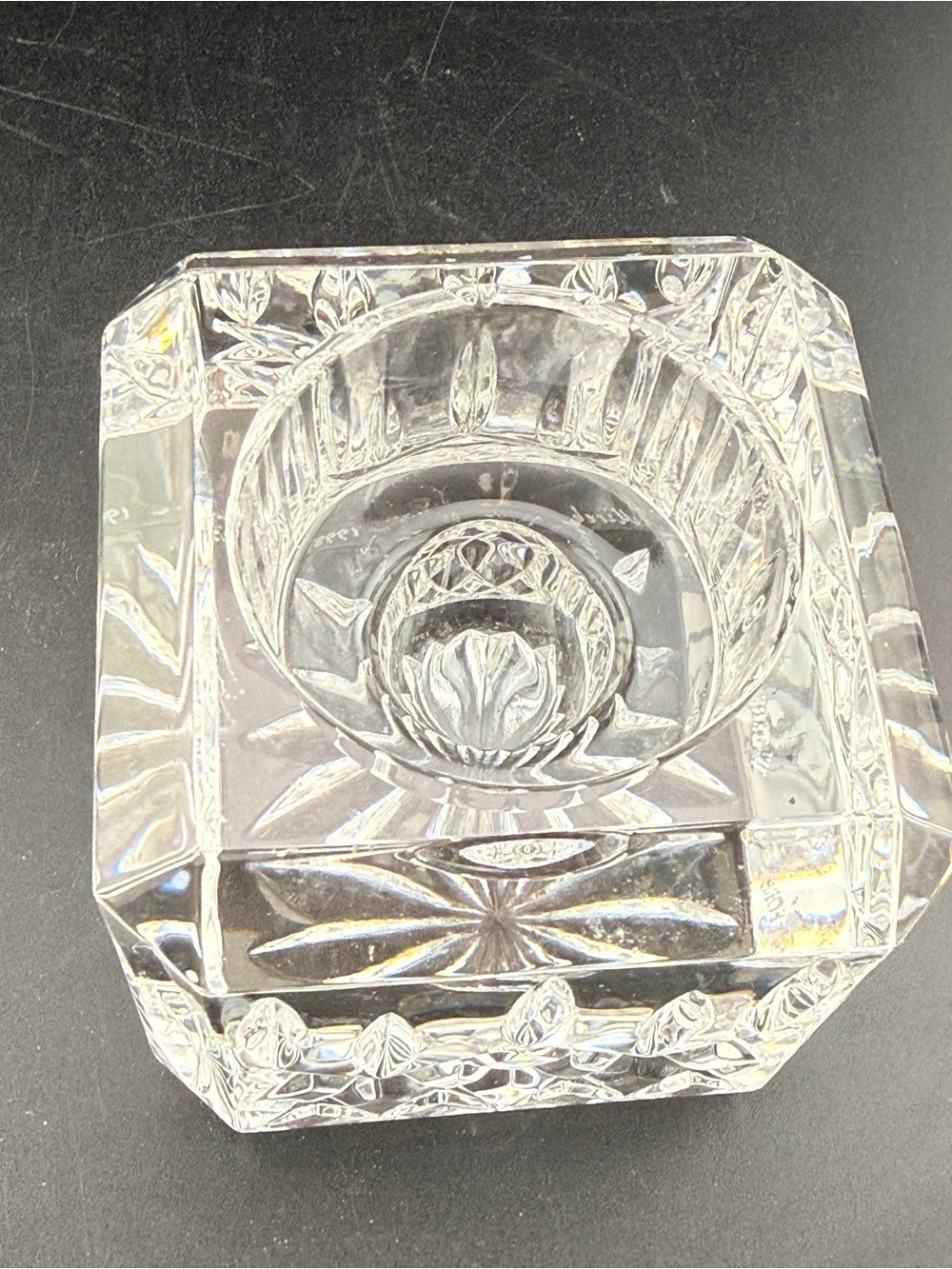 WATERFORD Crystal Lismore Square 2.5" Cube Candle Stick & Tea Light Holder - Picture 4 of 4